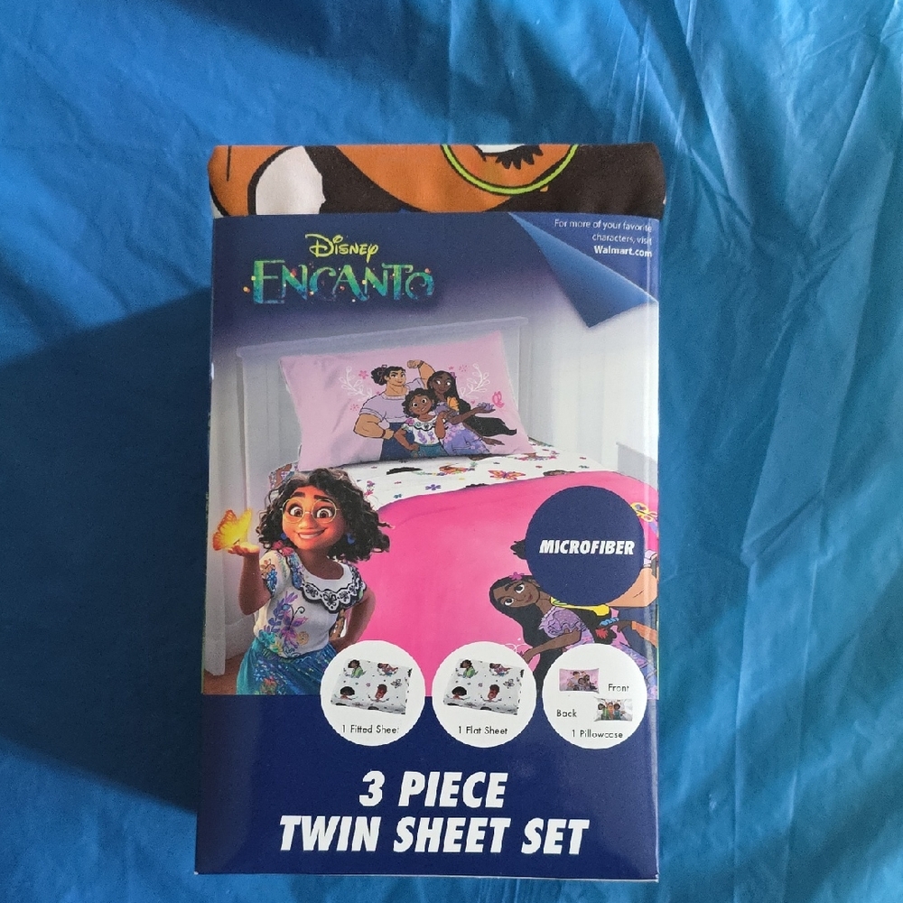 Disney Encanto 3 Piece Twin Sheet Set - Pink and Blue